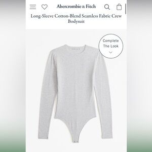 Abercrombie Long-Sleeve Cotton-Blend Seamless Fabric Crew Bodysuit